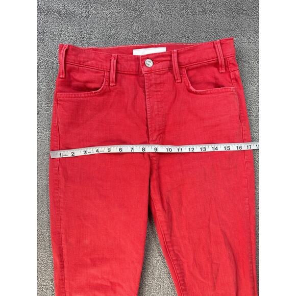Mother Superior The Hustler Ankle Fray Jeans The Devil May Care Mars Red Sz 28 - Picture 11 of 15